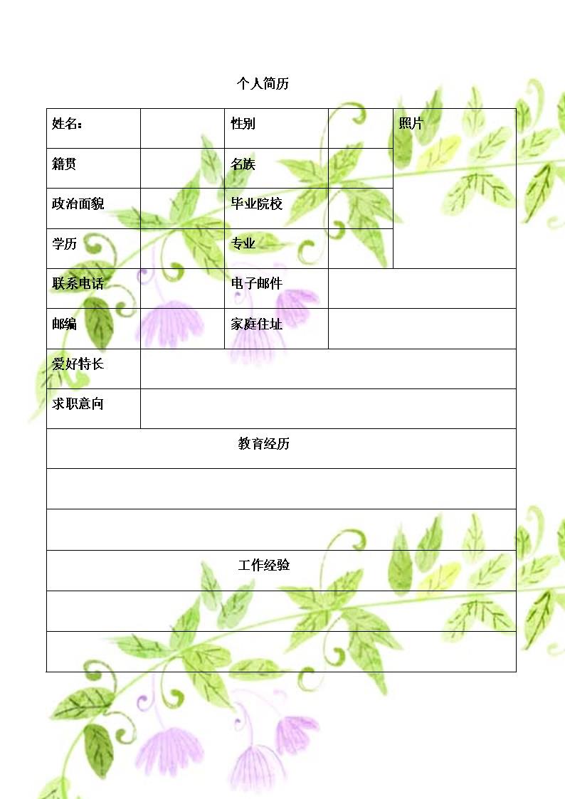 4741_个人简历  - 通用模板简历模板